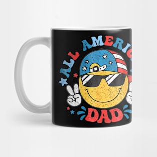 All American Dad 4th Of July Dad Smile Face Fathers Day Mug